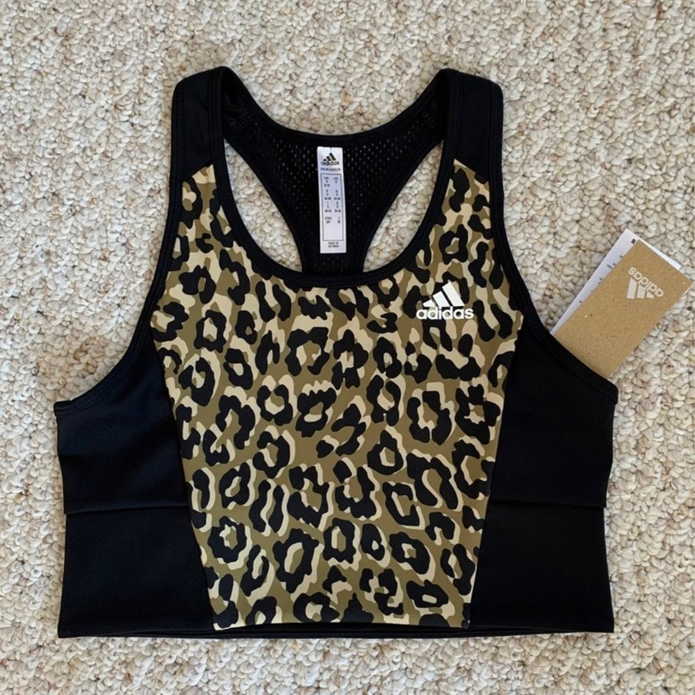 Adidas leopard sports bra